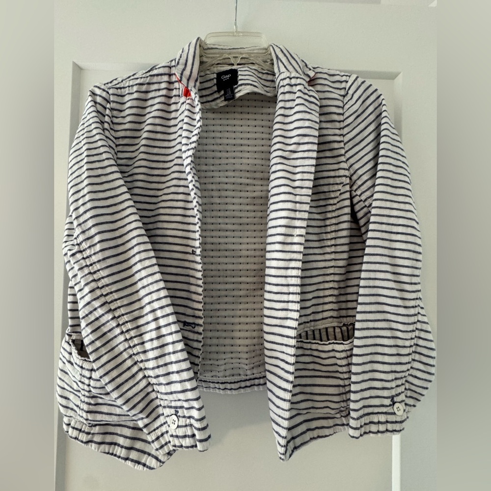 Striped Blue and White Women's Jacket